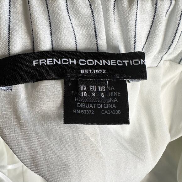 French Connection Pinstripe Shorts Size US 6 Summer White - Picture 3 of 14